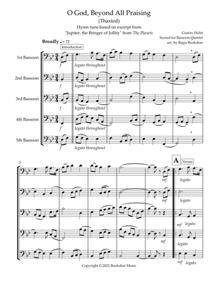 O God, Beyond All Praising (Thaxted) (Bb) (Bassoon Quintet)
