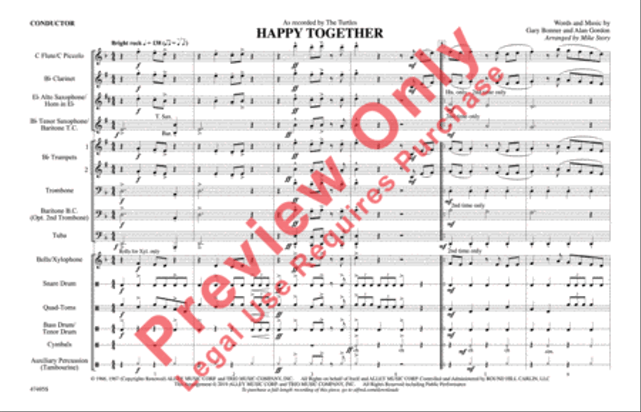 Happy Together Marching Band scores gallery preview page 2