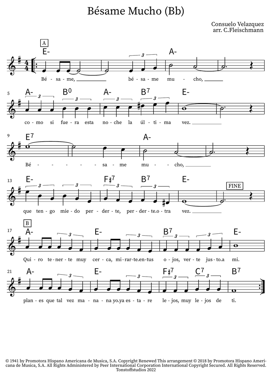 Bésame Mucho Bésame Mucho Piano scores gallery preview page 1