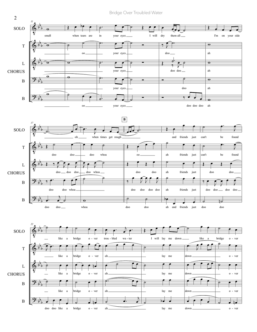 Bridge Over Troubled Water TTBB scores gallery preview page 2
