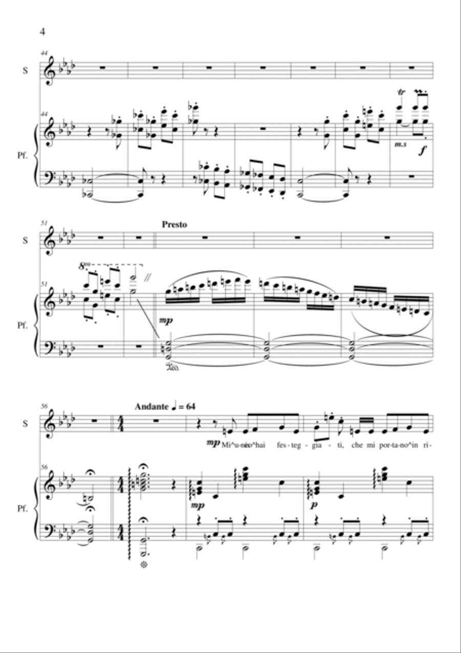 Le notti di Roma - Soprano and piano Voice Solo scores gallery preview page 4