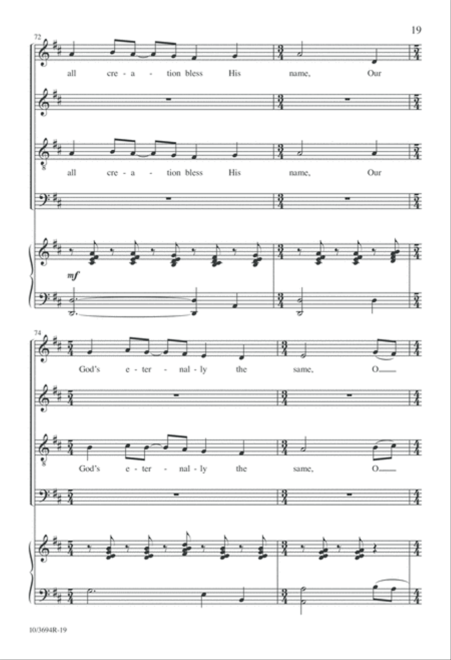 All Creatures, Lift Your Voice and Sing! 4-Part scores gallery preview page 19
