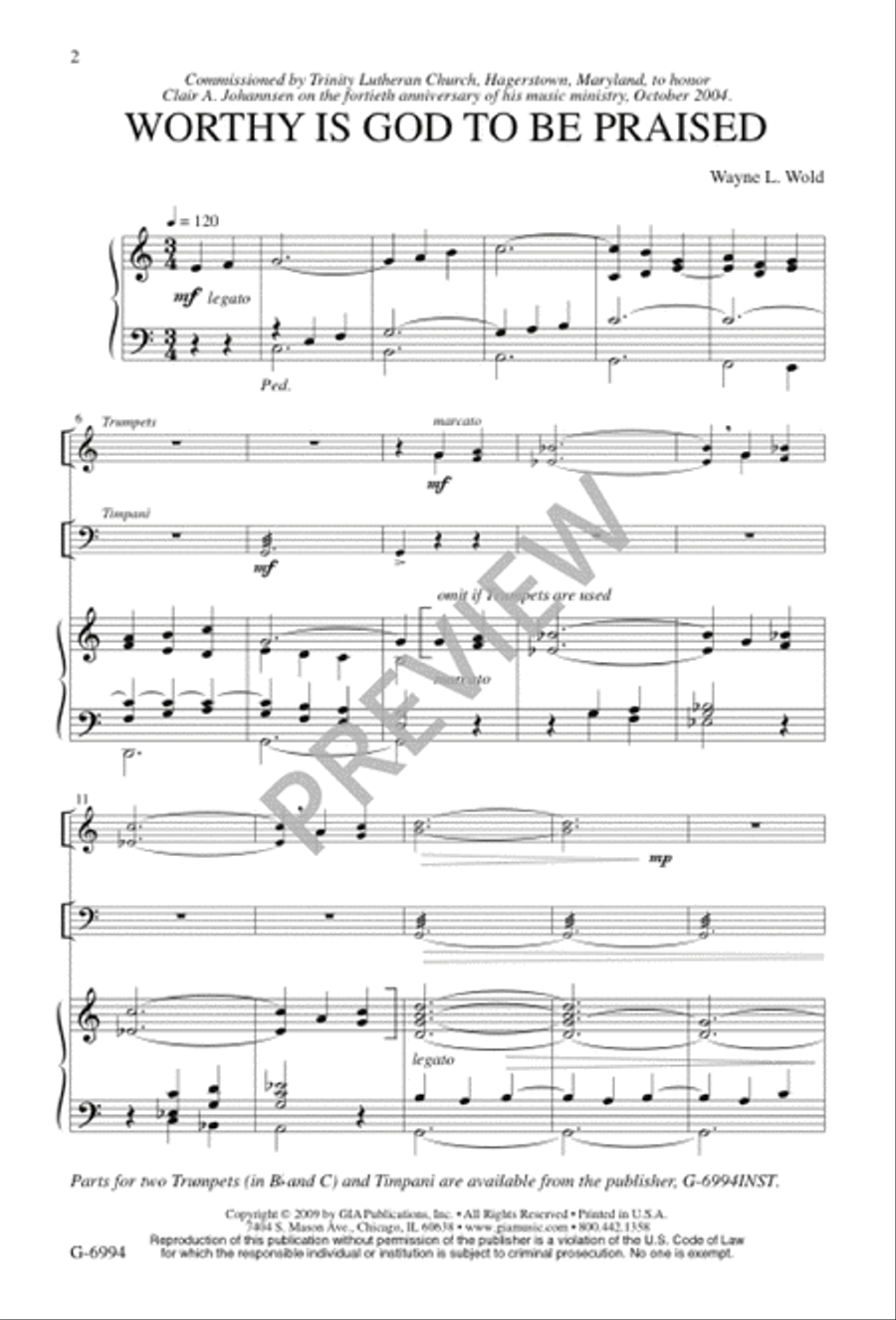 Worthy Is God to Be Praised 4-Part scores gallery preview page 2