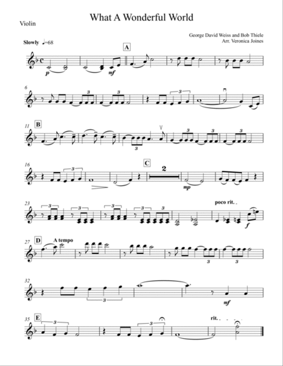 What A Wonderful World String Trio scores gallery preview page 5