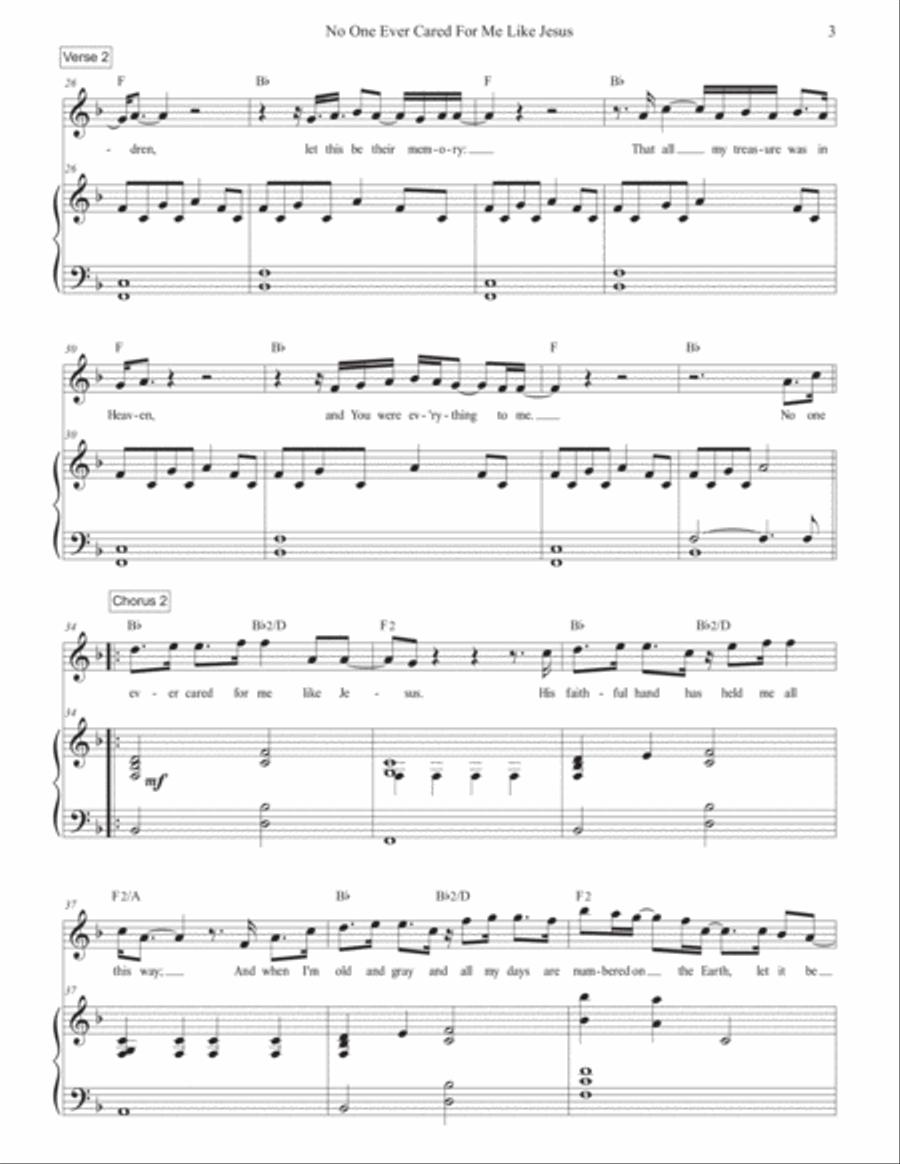 No One Ever Cared For Me Like Jesus Voice scores gallery preview page 3