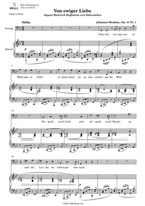 Von ewiger Liebe, Op. 43 No. 1 (G minor)