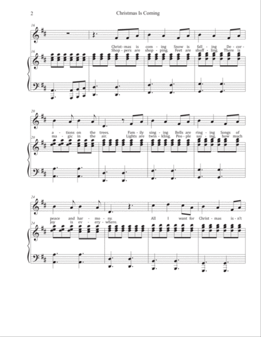 Christmas Is Coming Voice scores gallery preview page 2