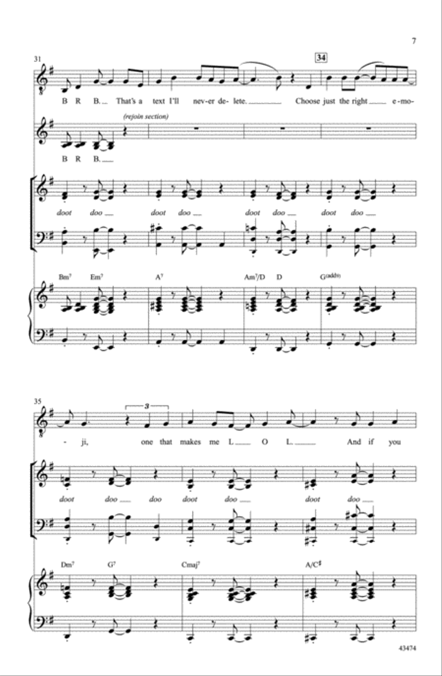 Text Me Merry Christmas A Cappella scores gallery preview page 6