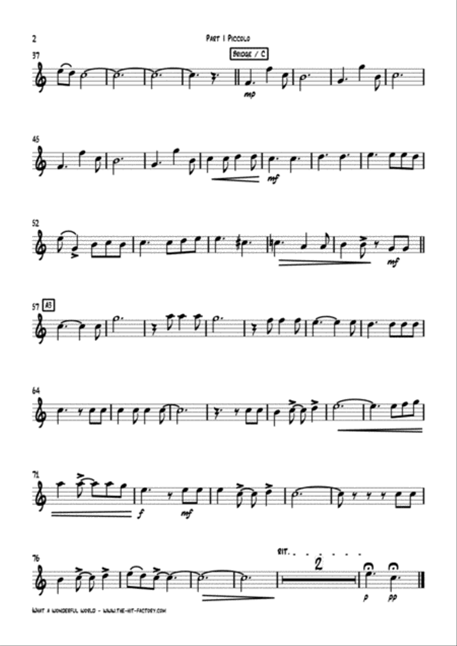 What A Wonderful World Woodwind Ensemble scores gallery preview page 6