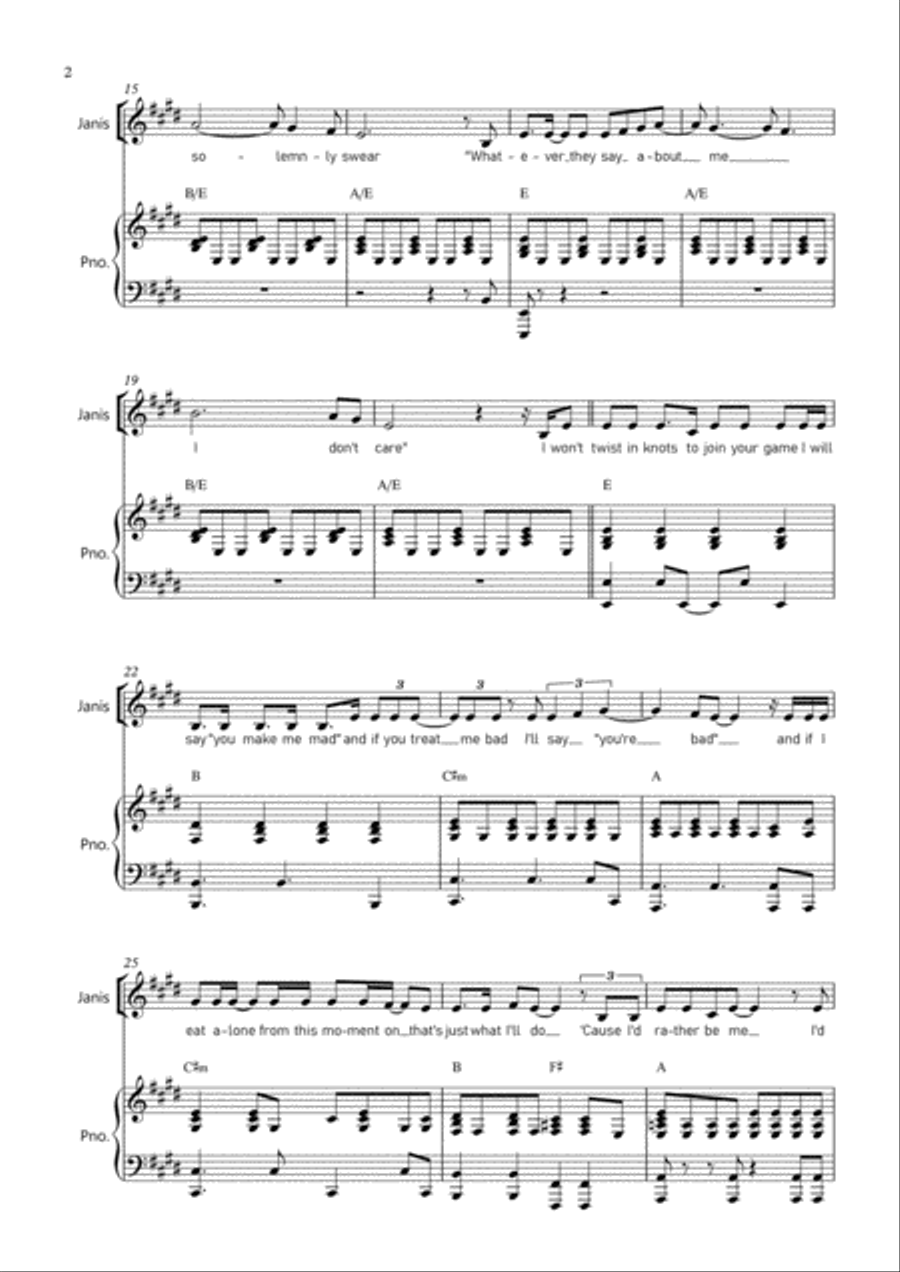 I'd Rather Be Me Piano, Vocal, Guitar scores gallery preview page 3