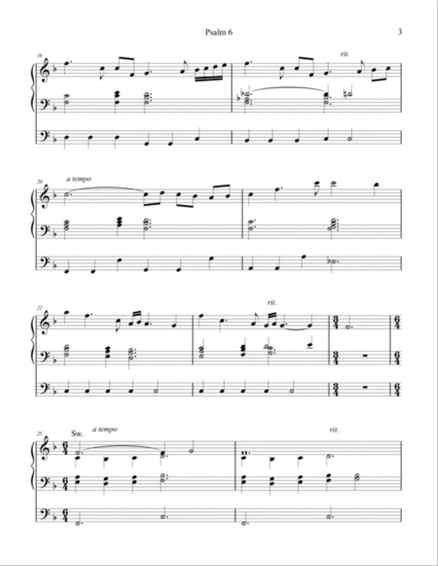 Psalm 6, organ work (with opt. Violin) by Phil Lehenbauer Violin scores gallery preview page 4
