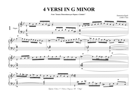QUATTRO VERSETTI IN G MINOR - Zipoli - From Sonate d’Intavolatura per Organo e Cimbalo image number null