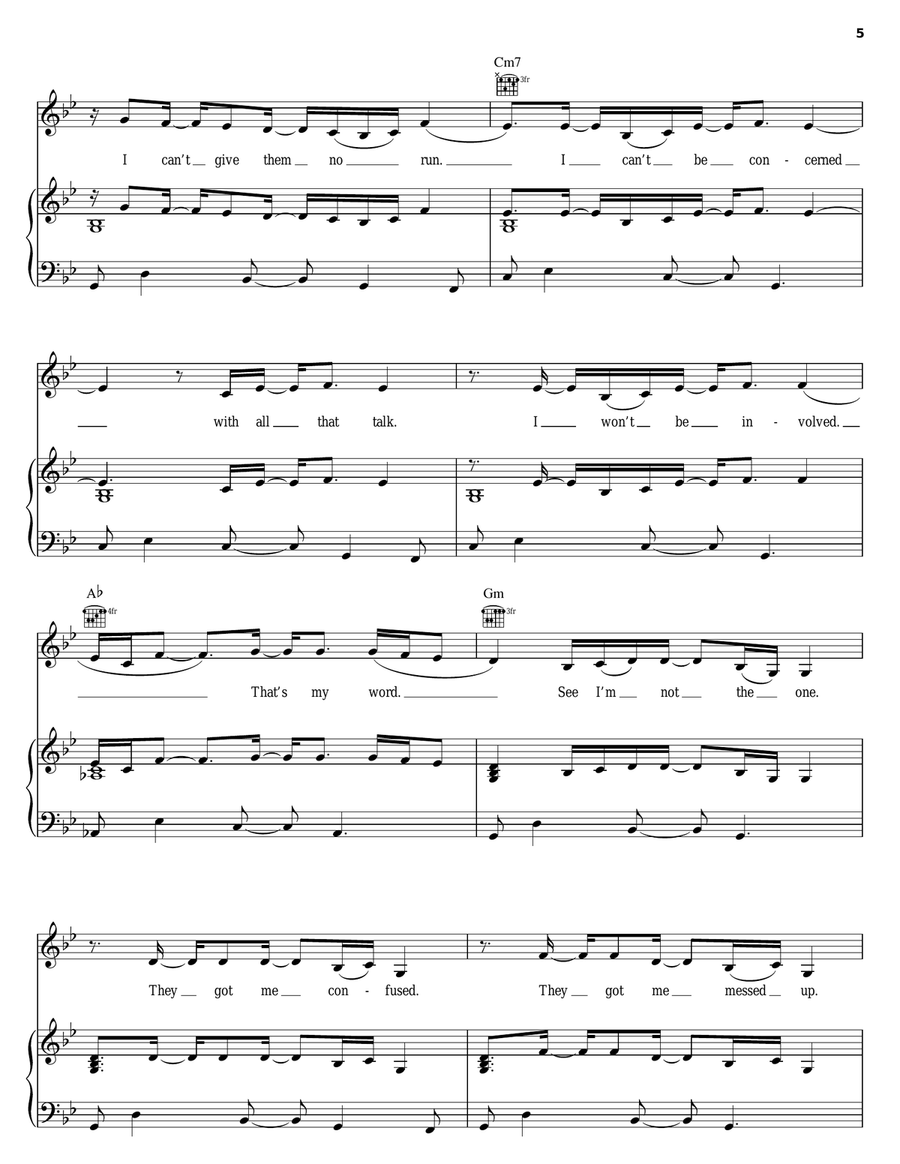 Talk About Our Love Talk About Our Love Piano, Vocal, Guitar scores gallery preview page 5