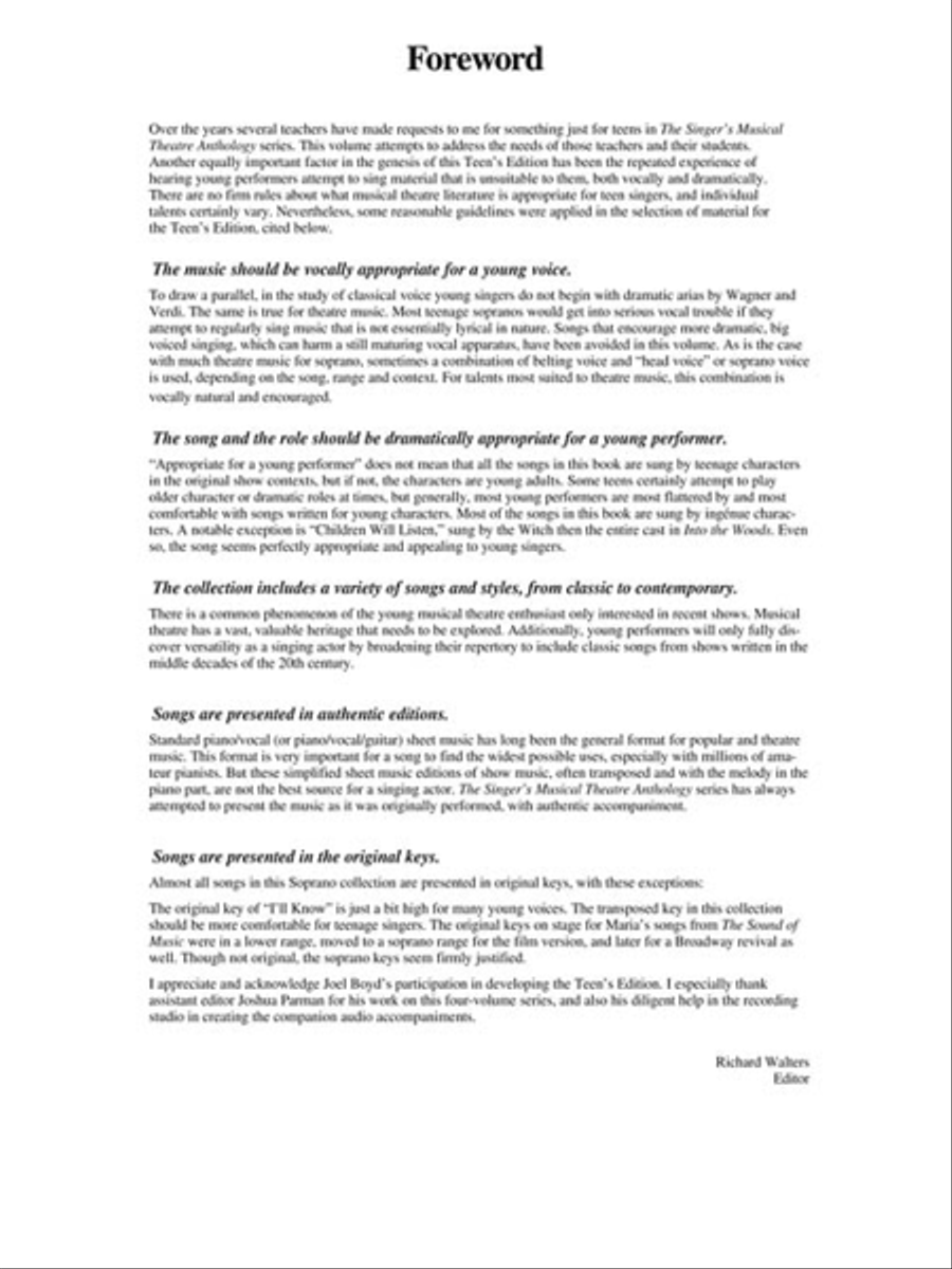 The Singer's Musical Theatre Anthology – Teen's Edition Soprano Voice scores gallery preview page 7