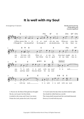 Book cover for It is Well with My Soul (Key of E Major)
