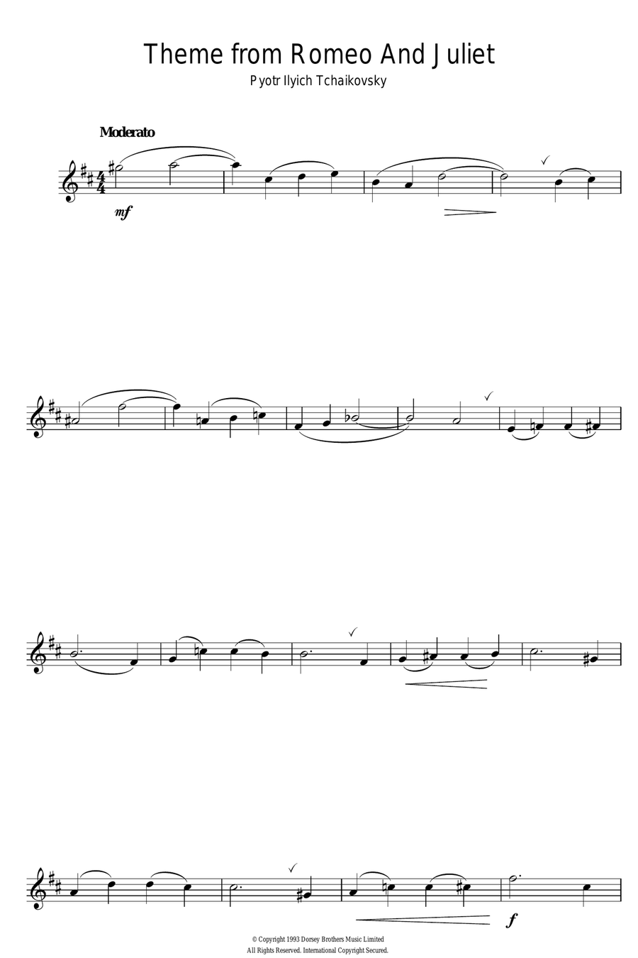 Romeo And Juliet Romeo And Juliet Alto Saxophone scores gallery preview page 1