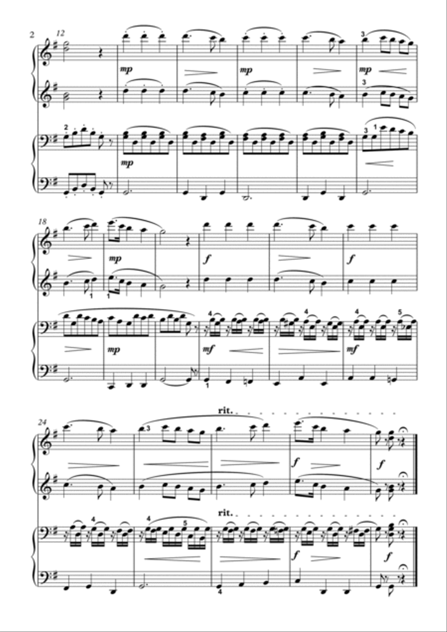 God Save The Queen (UK National Anthem) 1 Piano, 4-Hands scores gallery preview page 2