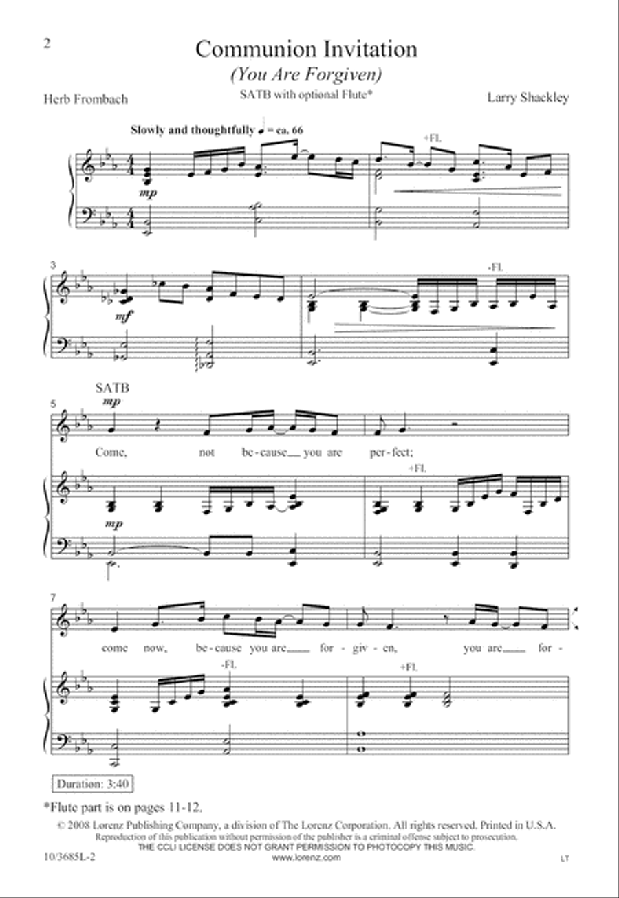 Communion Invitation Communion Invitation 4-Part scores gallery preview page 3