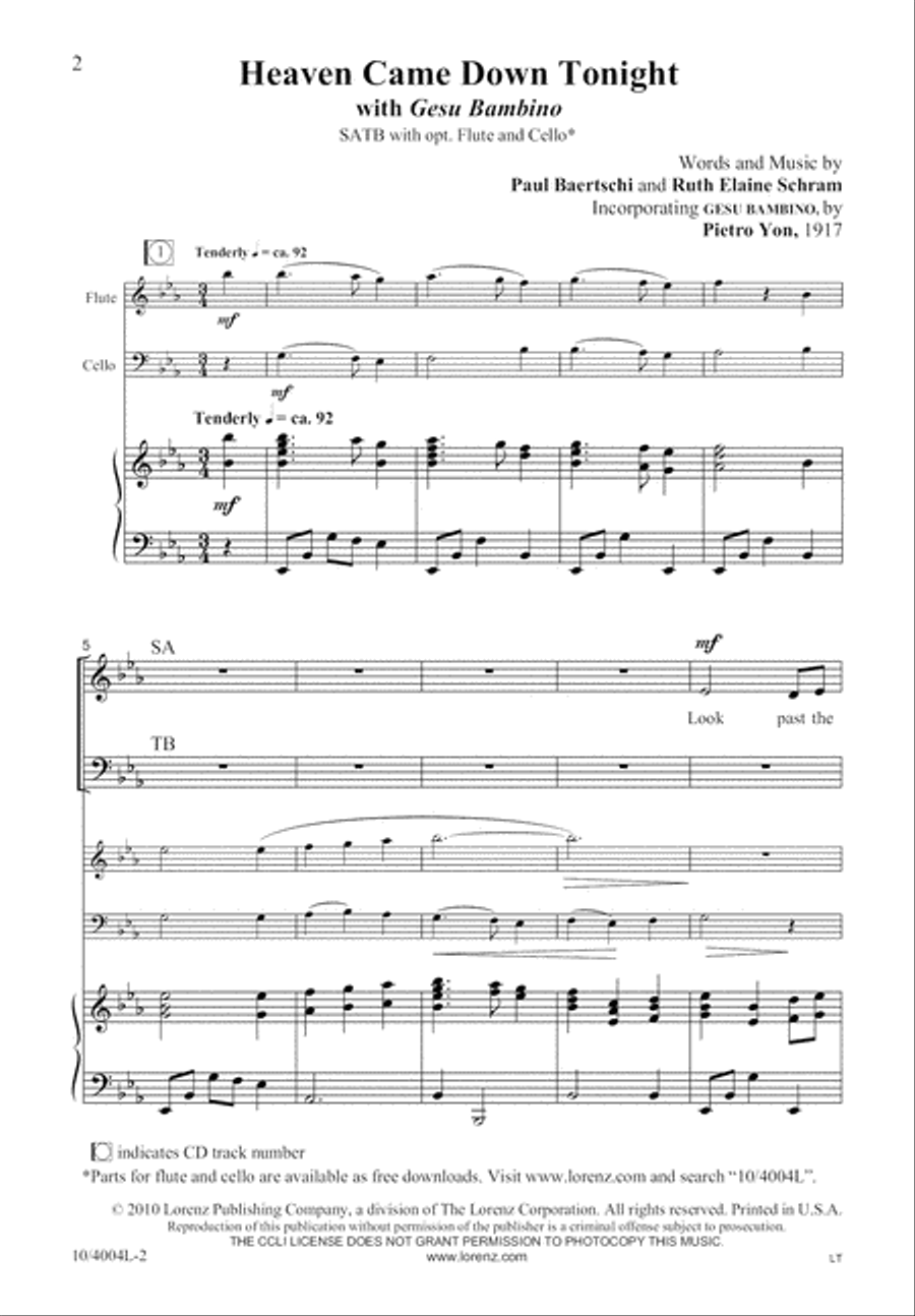 Heaven Came Down Tonight Heaven Came Down Tonight 4-Part scores gallery preview page 2