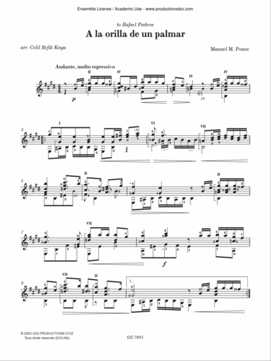 A la orilla de un palmar A la orilla de un palmar Classical Guitar scores gallery preview page 2