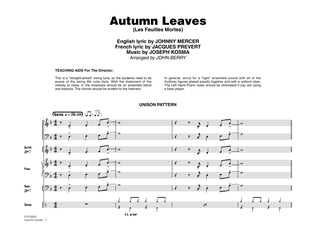 Autumn Leaves (arr. John Berry) - Full Score