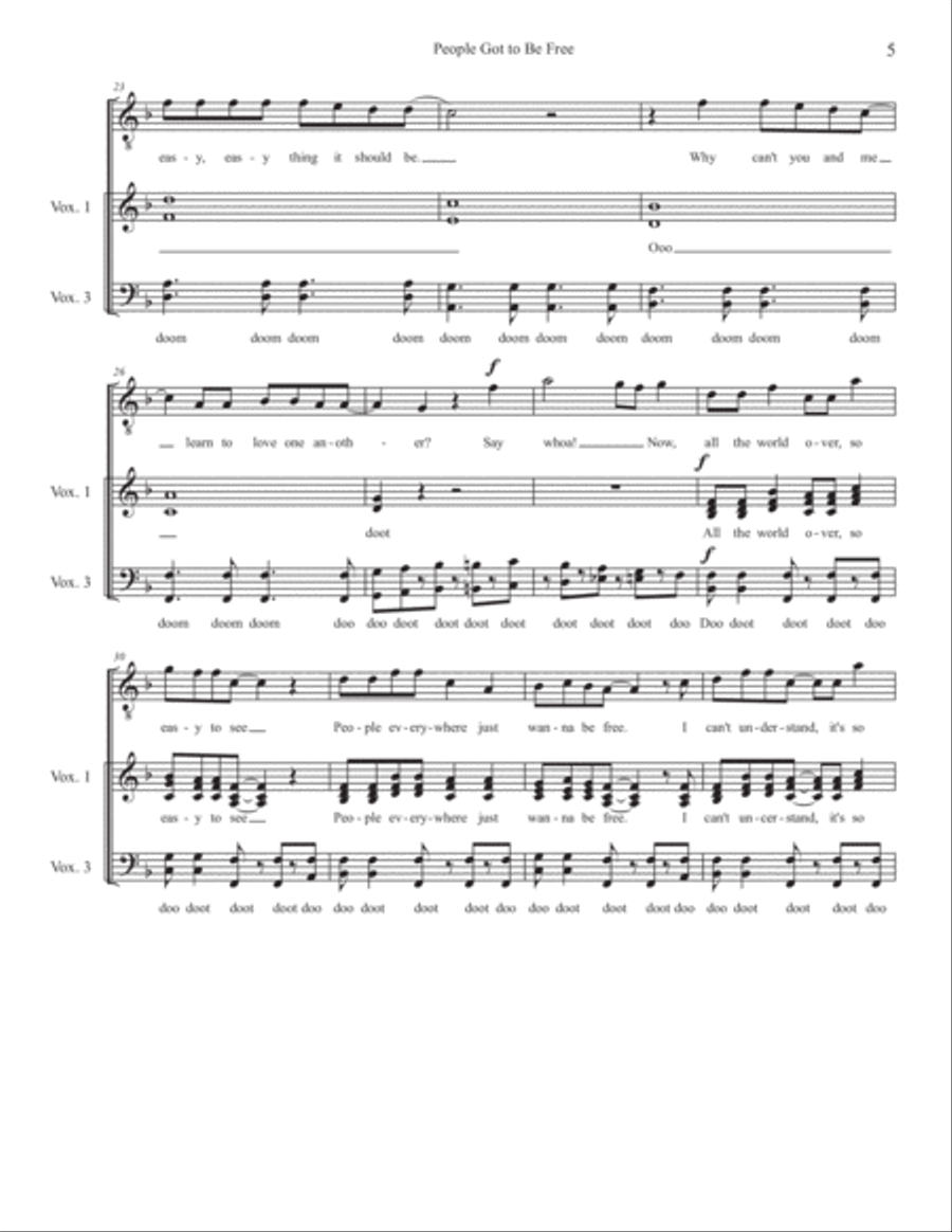 People Got To Be Free People Got To Be Free 4-Part scores gallery preview page 5