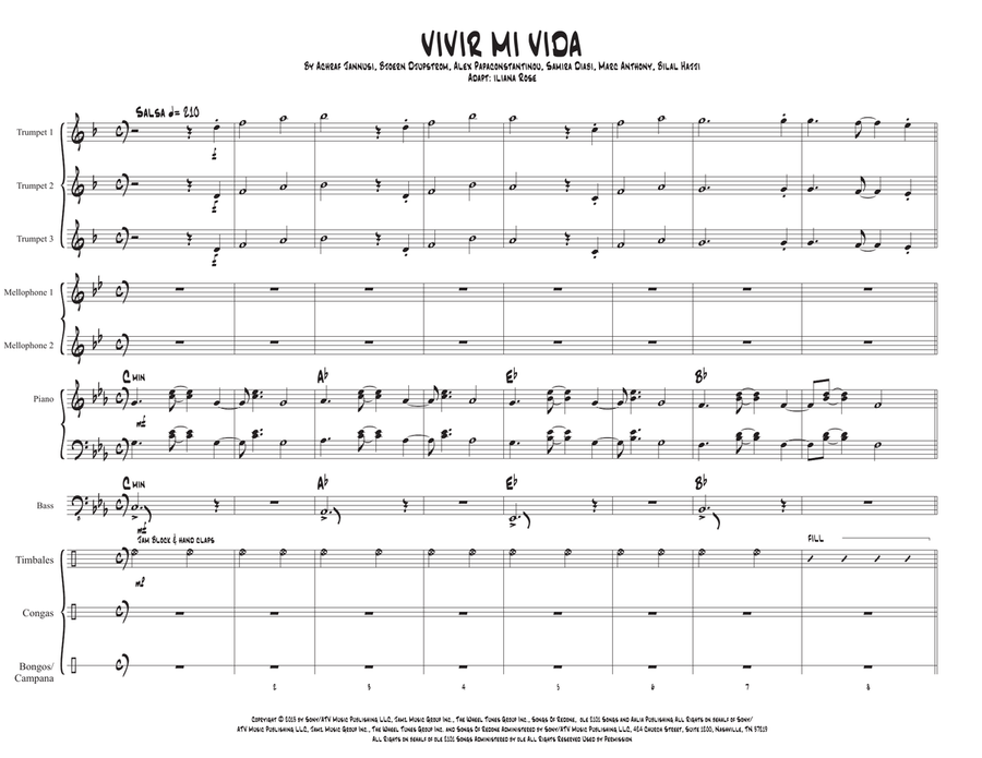 Vivir Mi Vida Brass Ensemble scores gallery preview page 2