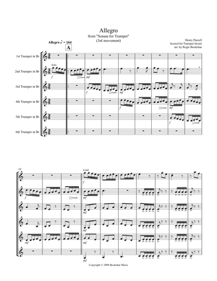 Allegro (from "Sonata for Trumpet") (Bb) (Trumpet Sextet)