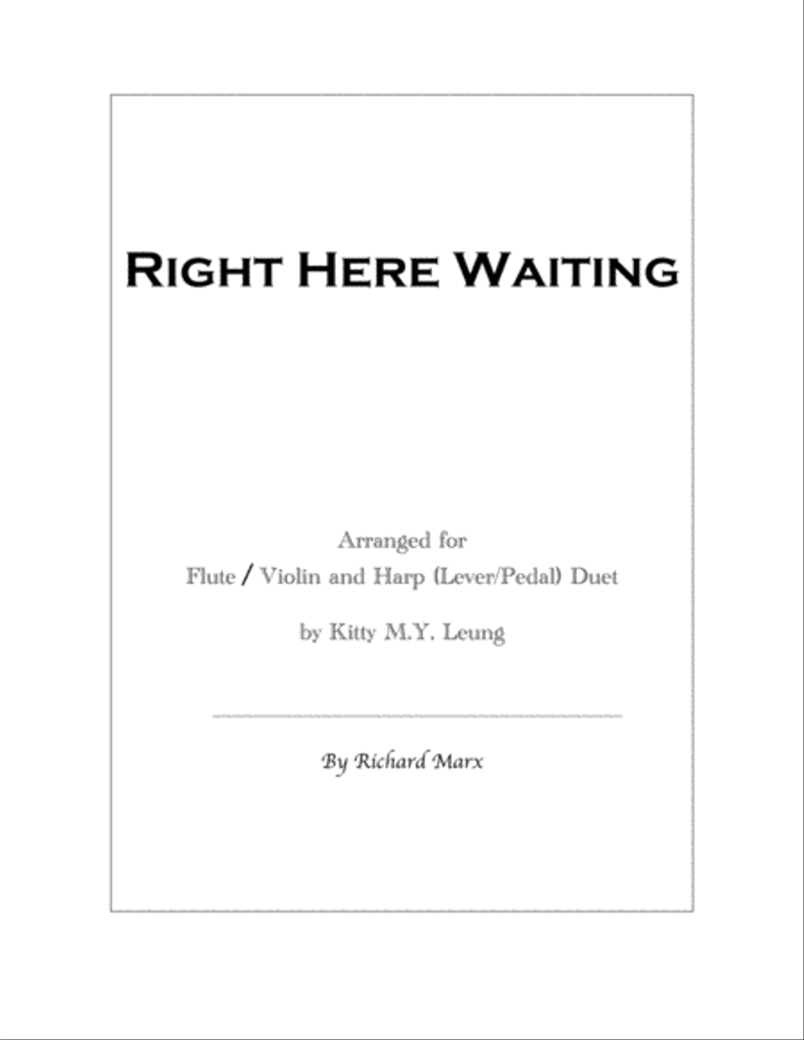 Right Here Waiting Right Here Waiting Small Ensemble scores gallery preview page 1