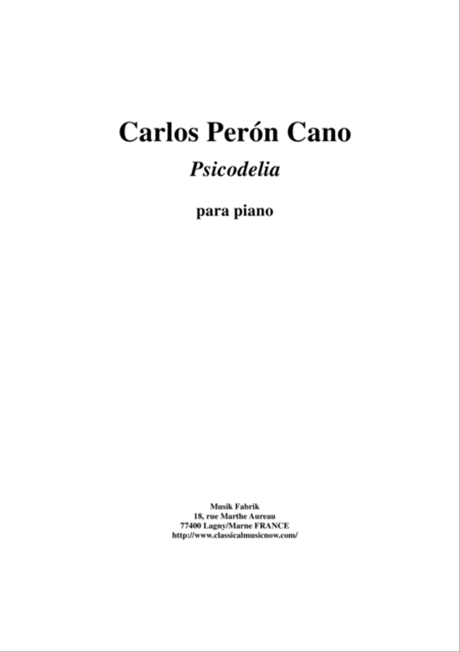 Carlos Perón Cano: Psicodelia for piano Piano Solo scores gallery preview page 1