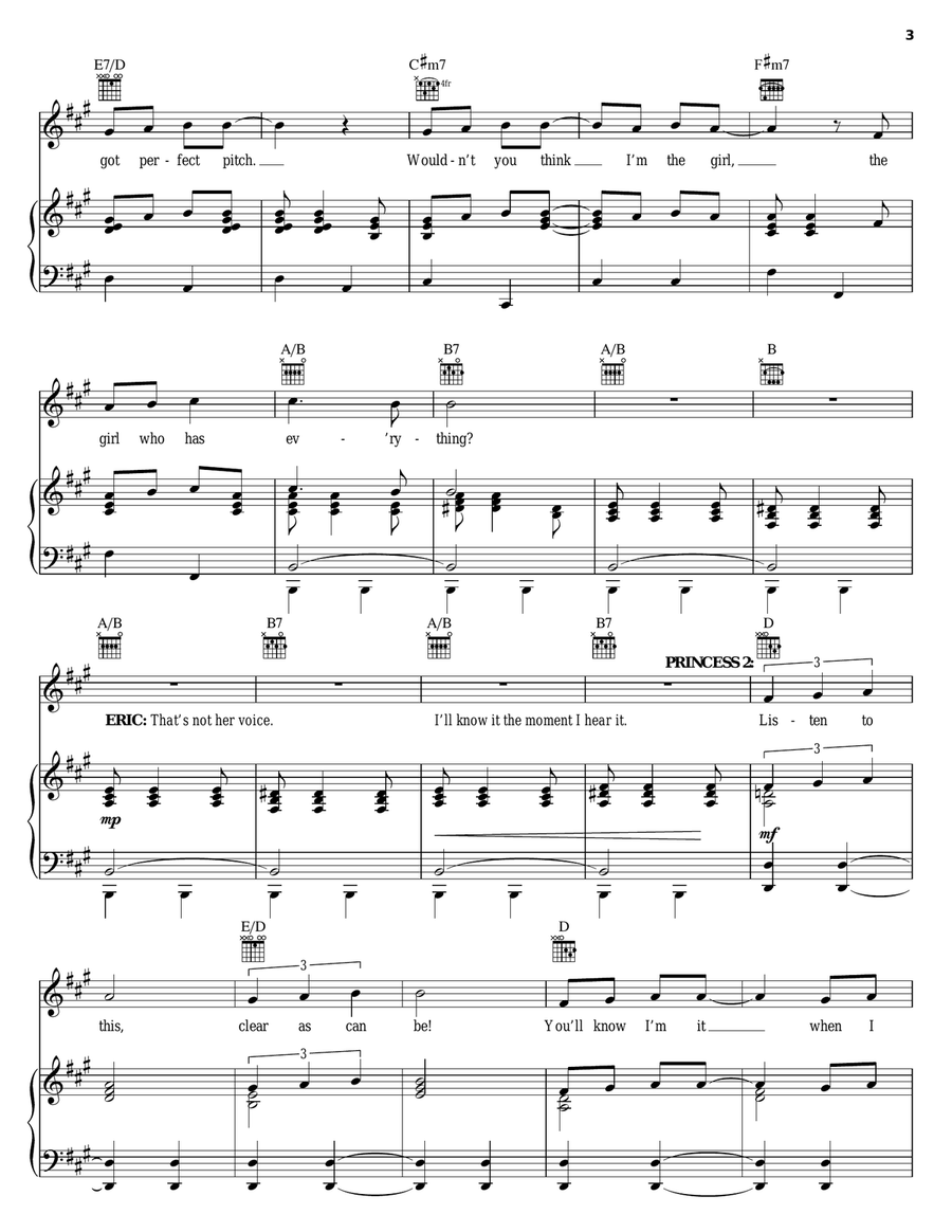 The Contest (from The Little Mermaid: A Broadway Musical) Piano, Vocal, Guitar scores gallery preview page 3
