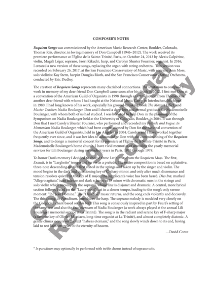 Requiem Songs String Orchestra scores gallery preview page 4