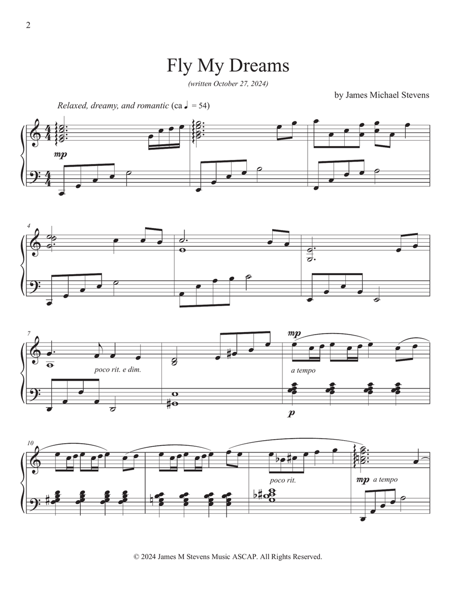 Fly My Dreams Piano Solo scores gallery preview page 2