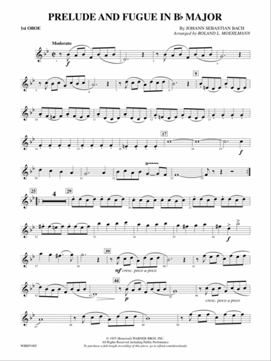 Prelude and Fugue in B-Flat Major: Oboe