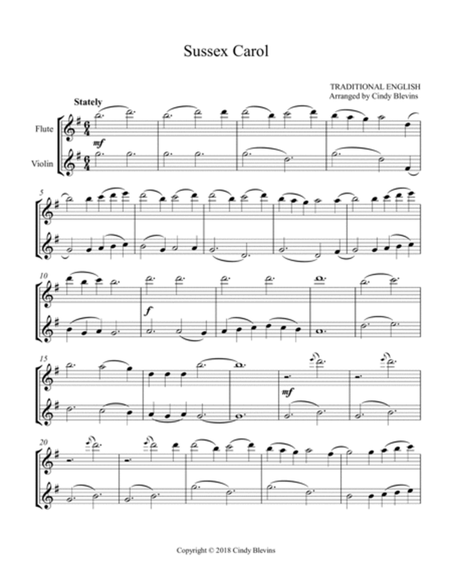 Sussex Carol, for Flute and Violin image number null