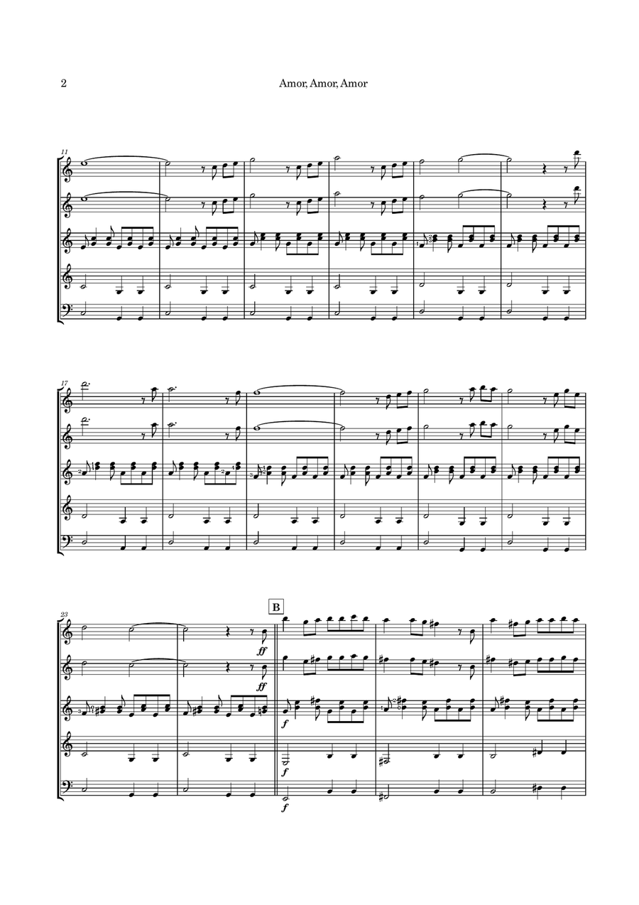 Amor (amor, Amor, Amor) Guitar Ensemble scores gallery preview page 5