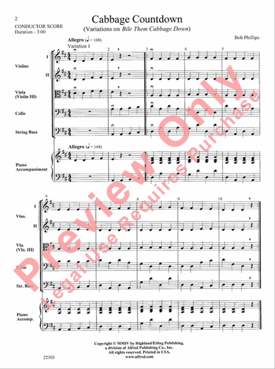 Cabbage Countdown String Orchestra scores gallery preview page 3