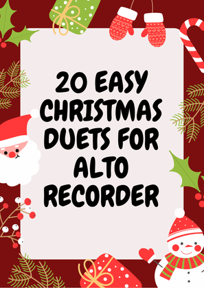 Book cover for 20 Easy Christmas Duets for Alto Recorder