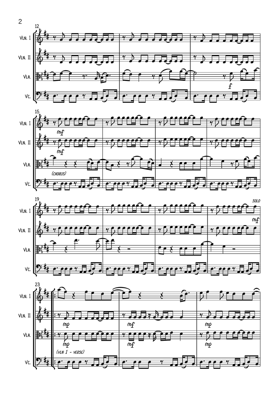 (your Love Has Lifted Me) Higher And Higher String Quartet scores gallery preview page 2