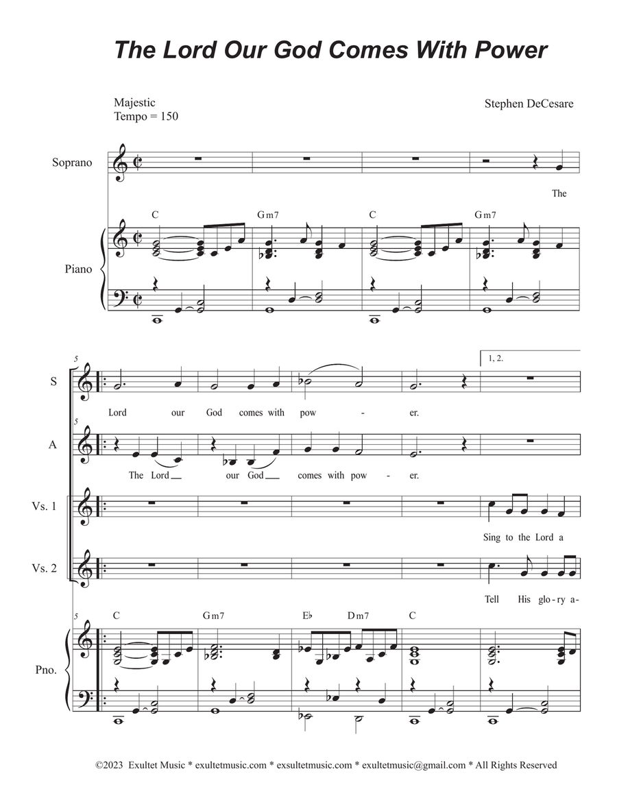 Book cover for The Lord Our God Comes With Power (2-part choir - (SA)
