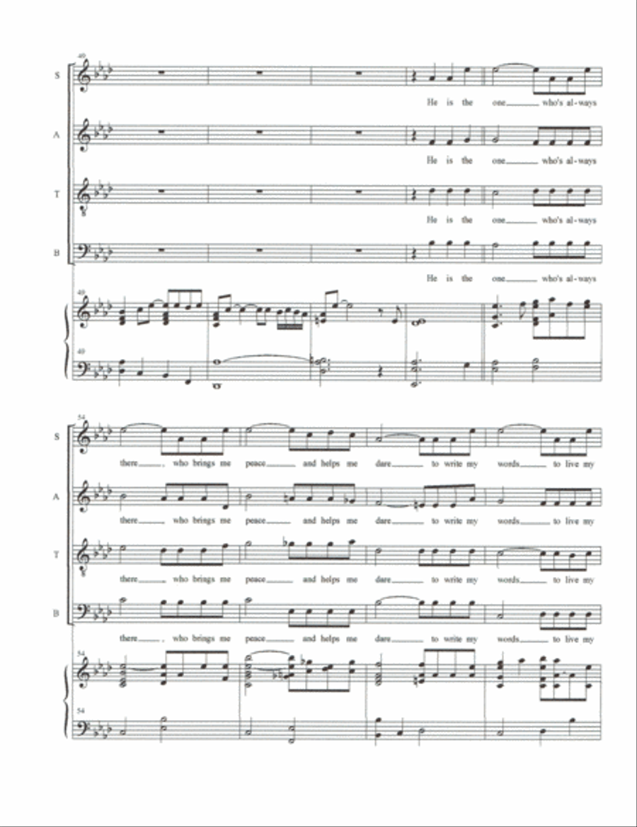 A Simple Song 4-Part scores gallery preview page 5