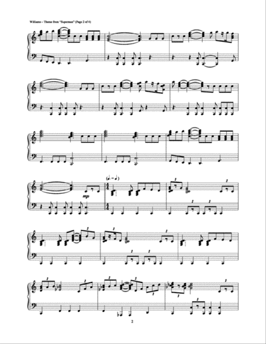 Theme From Superman Piano Solo scores gallery preview page 2