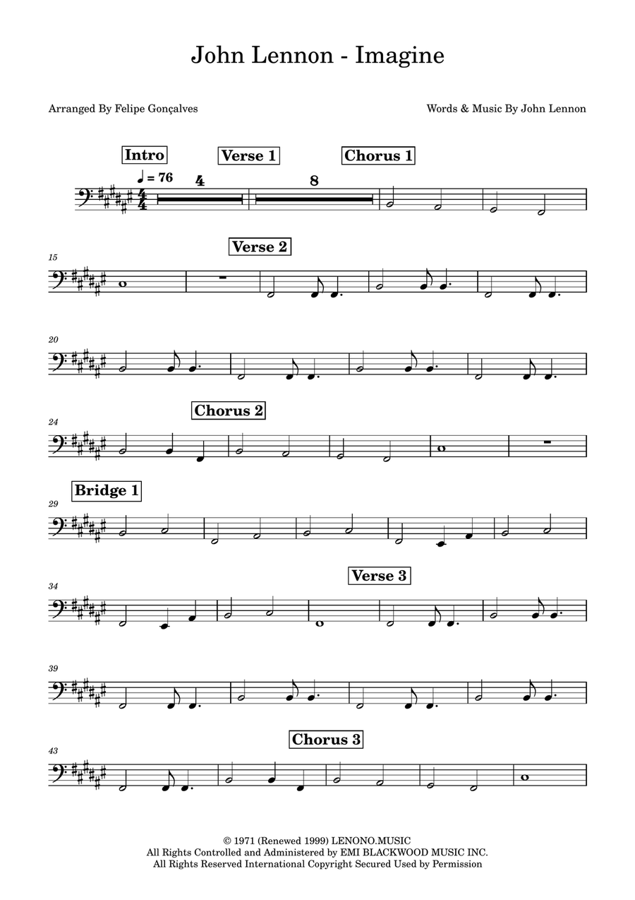 Imagine Bass Guitar scores gallery preview page 1