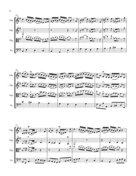 SLEEPERS AWAKE BWV 645 Chorale No.1 String Quartet, Intermediate Level for 2 violins, viola and cell image number null