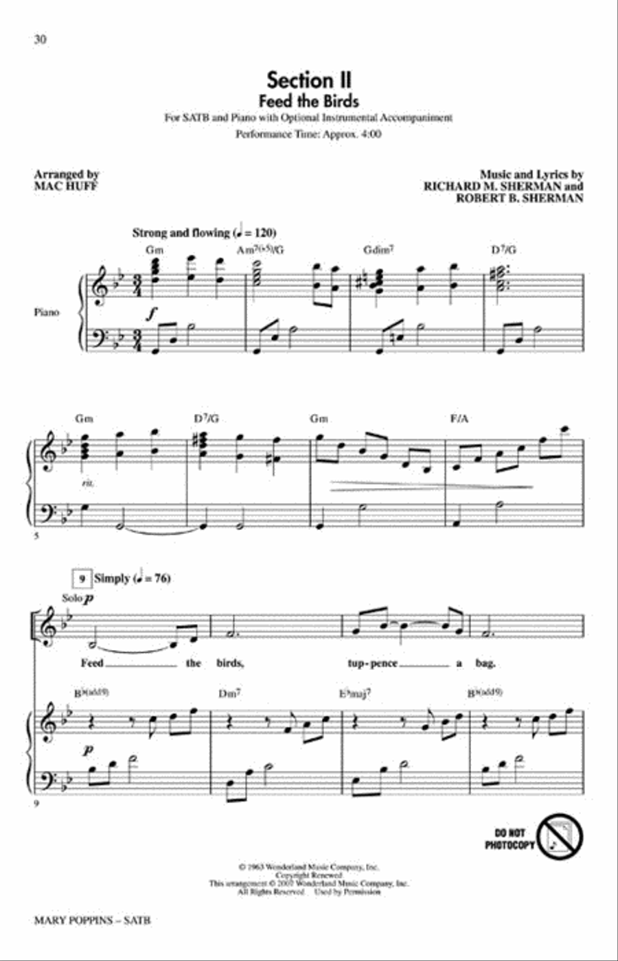 Mary Poppins: The Musical 4-Part scores gallery preview page 3
