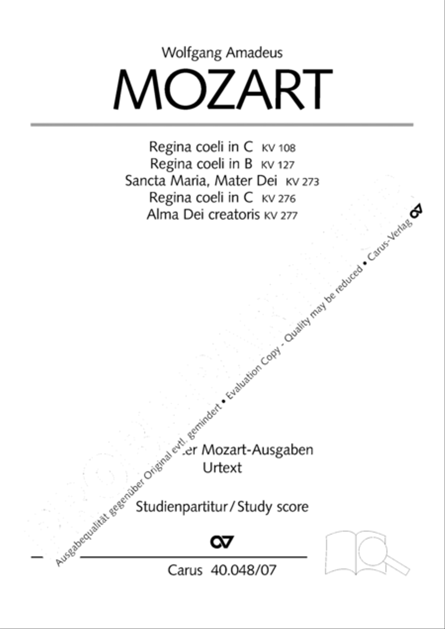 Regina coeli in B-Flat Major, K. 127 4-Part scores gallery preview page 2