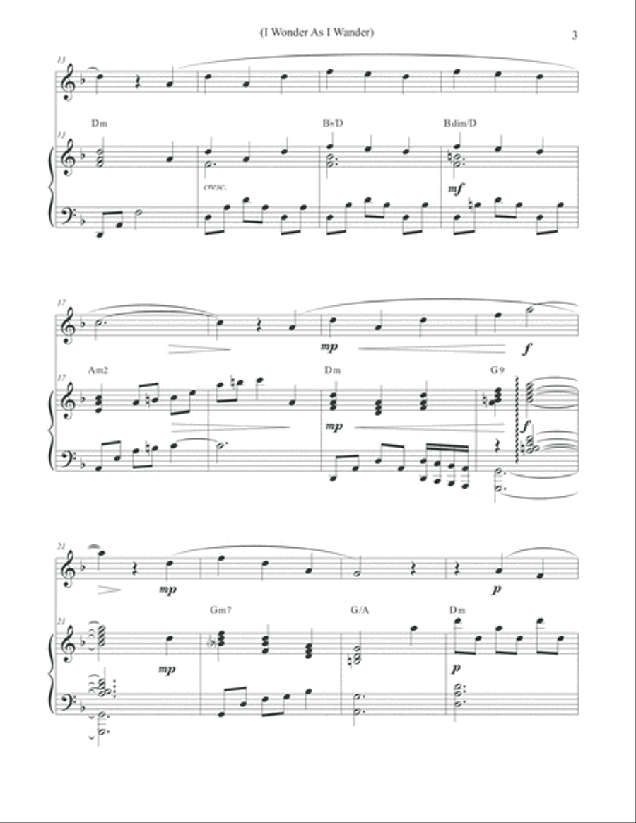 I Wonder As I Wander I Wonder As I Wander Flute Solo scores gallery preview page 3