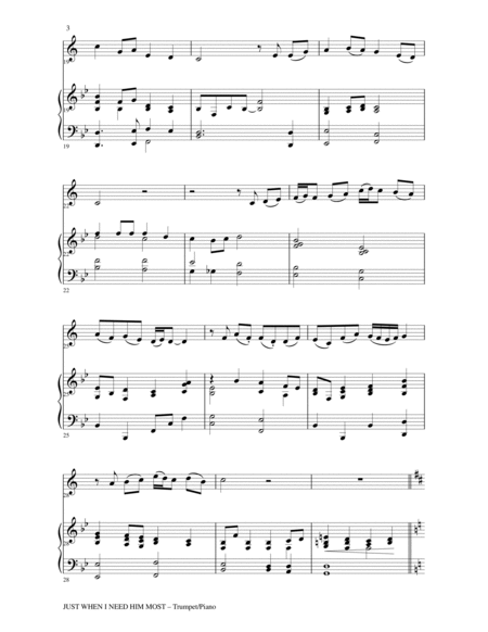 Gary Lanier: 3 BEAUTIFUL HYMNS, Set III (Duets for Bb Trumpet & Piano) image number null
