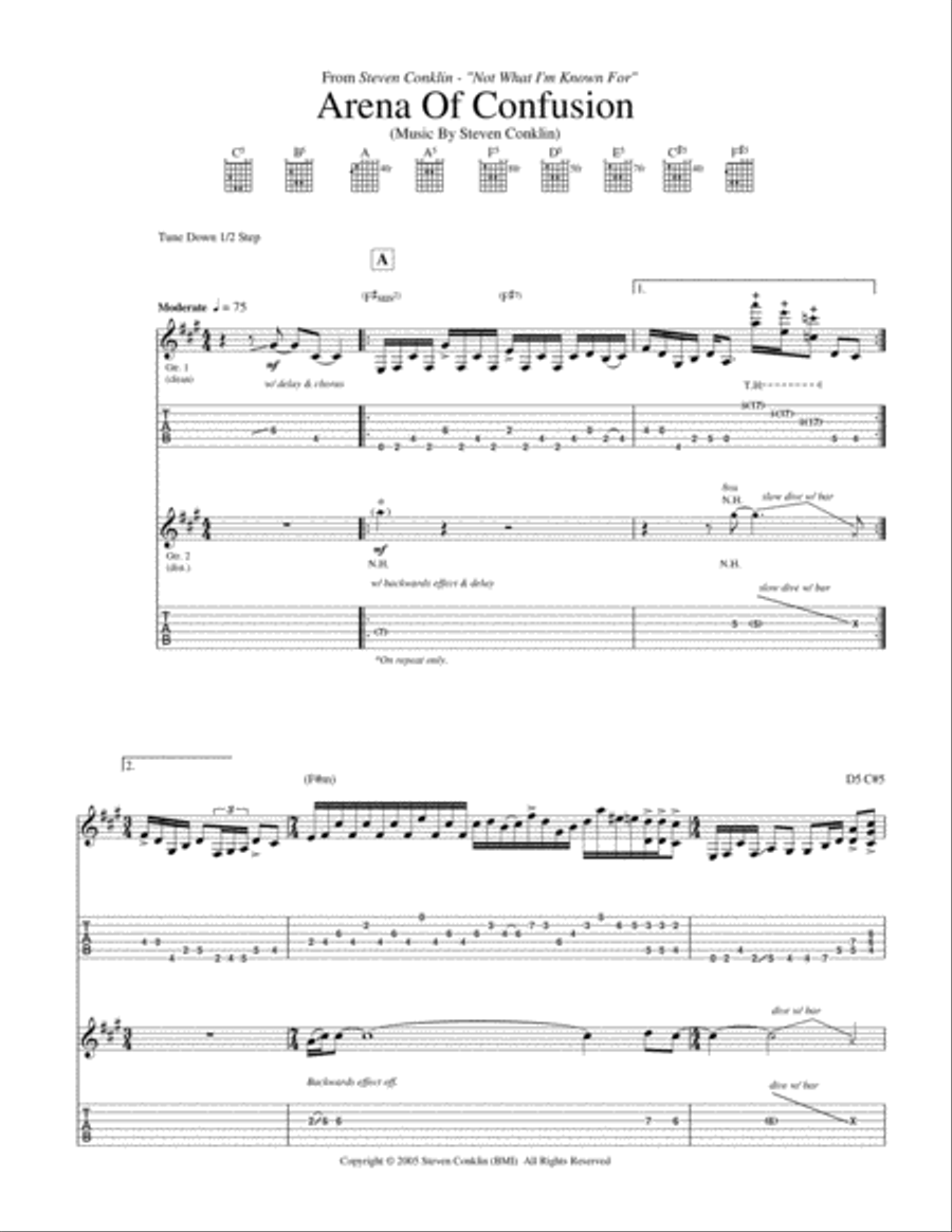 Arena Of Confusion Electric Guitar scores gallery preview page 1