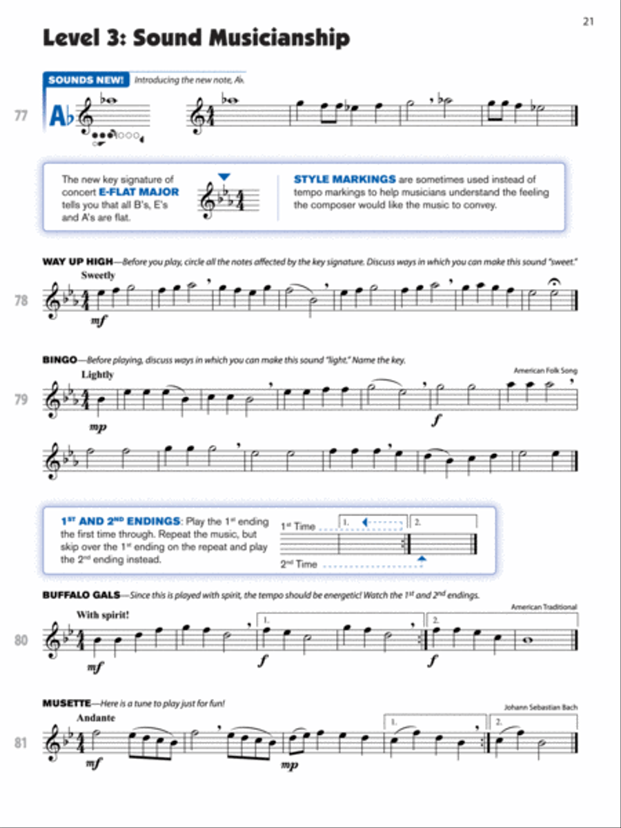 Sound Innovations for Concert Band, Book 1 Concert Band Methods scores gallery preview page 6